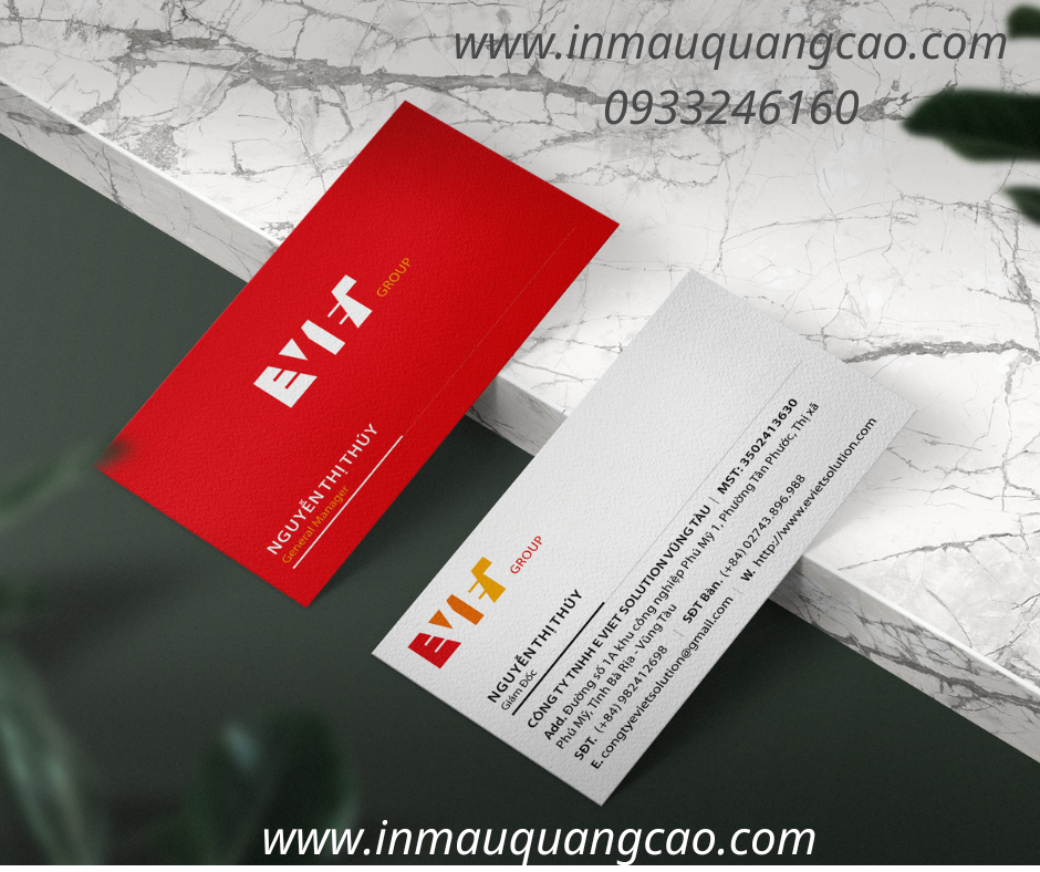Mẫu card visit công ty nền đỏ đẹp - in card visit Bình Dương